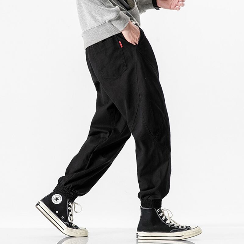 [BIGEMAN Series] ★Casual Pants★ 2color, 3/4 length bottoms, pants, unisex, men's, large size, black, green, easy to match