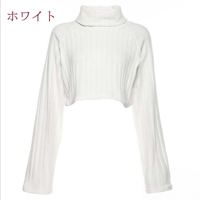 Autumn/Winter Tops Women's Fashion Solid Color Excellent Slimming Effect Striped Pattern High Neck Gray Black White