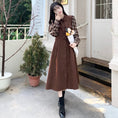 Load image into Gallery viewer, [Dong Xiaojie Series] ★Checked pattern dress★ Large size women's dress Coffee color Commuting Literary style
