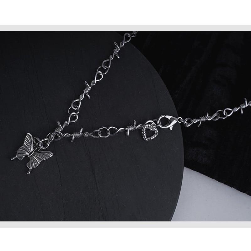 [Koseiryusu Series]★Necklace★ Ladies Accessories Butterfly Simple Temperament Enhancement Silver Silver