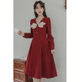 Load image into Gallery viewer, [Shoujo Series] ★One Piece★ 2color Literary Style Easy to Match Ribbon Red Black V-Neck
