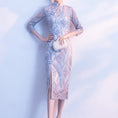 Load image into Gallery viewer, Embroidered Chinese dress, lace dress, large size, 4 colors to choose from
