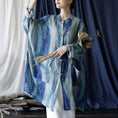 Load image into Gallery viewer, [LIANSHANG Series] ★Chinese style tops★ Shirt, long shirt, blue, loose, slimming, Chinese clothes
