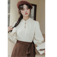 Load image into Gallery viewer, [LAWO Series]★China style shirt★ 2color tops corduroy improves temperament apricot red
