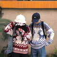 Load image into Gallery viewer, [LUSEN Series]★Sweater★ 2color Knit Tops Christmas New Year Deer Unisex Men's Red Blue
