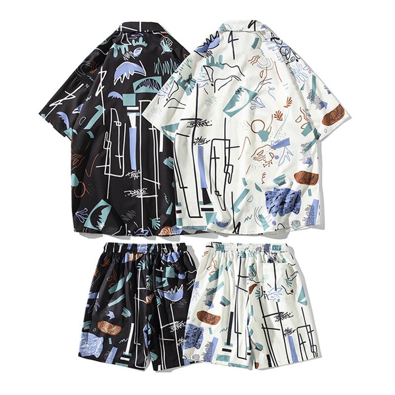 [TIANYI Series]★Setup★ Shirt + Shorts 2color Unisex Men's Large Size Super Cheap Travel Beach Cool