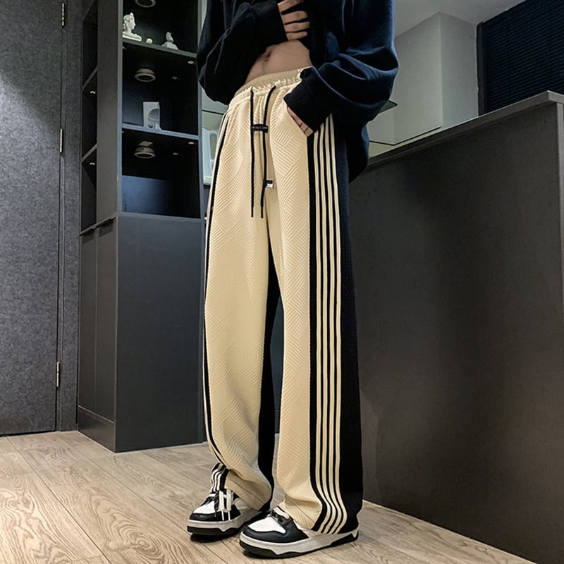 [YANDA Series] ★Casual Pants★ 3color Pants Bottoms Unisex Men's Vertical Stripes Striped Pattern Easy to Match