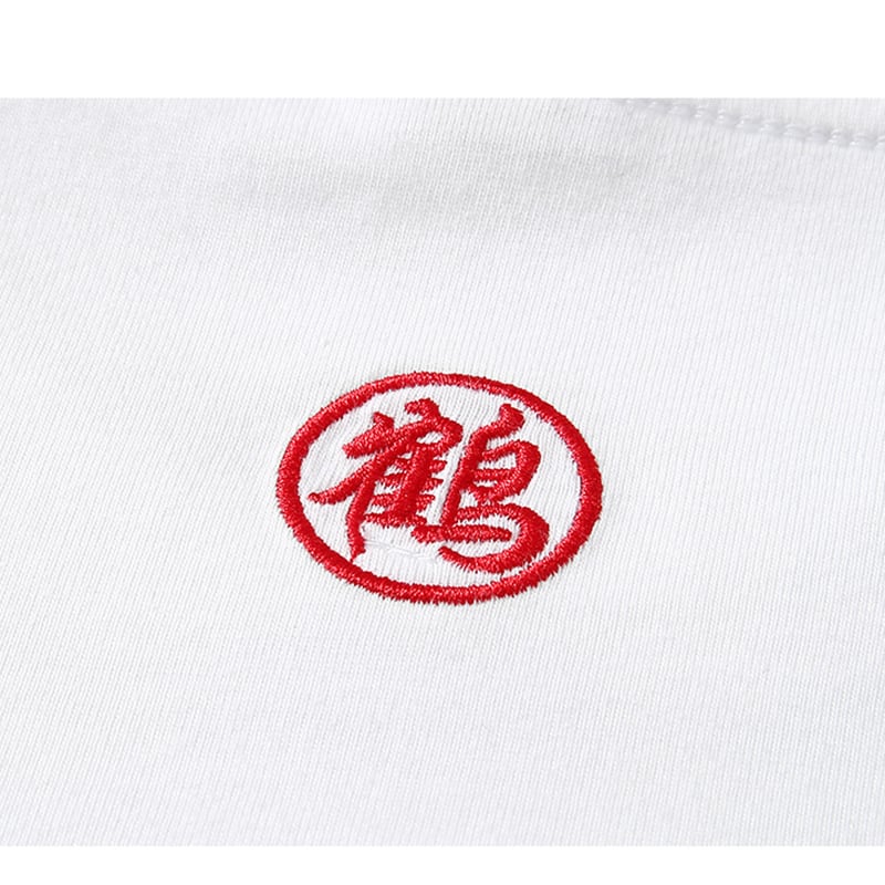 [JPYZ Series]★China style T-shirt★ 2color tops unisex men's crane embroidery black white cotton