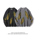 Load image into Gallery viewer, [Escaped Earth Series]★Sweater★ 2color Unisex Men's Knit Tops Gray Black Gray ML XL 2XL
