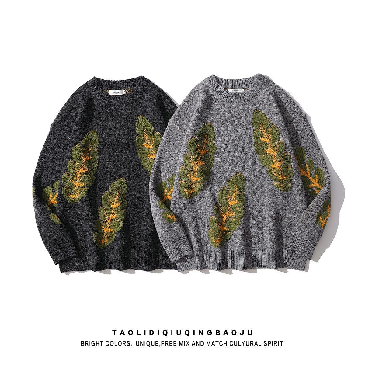 [Escaped Earth Series]★Sweater★ 2color Unisex Men's Knit Tops Gray Black Gray ML XL 2XL