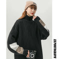 Load image into Gallery viewer, [Ushiomiomi Series] ★Sweater★ 2color Knit Tops Unisex Men's Large Size Black Gray
