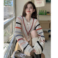 Load image into Gallery viewer, [Koikoro Series] ★Sweater★ Knit tops Colorful striped pattern Cute Easy to match Autumn clothes Sweet Fashion
