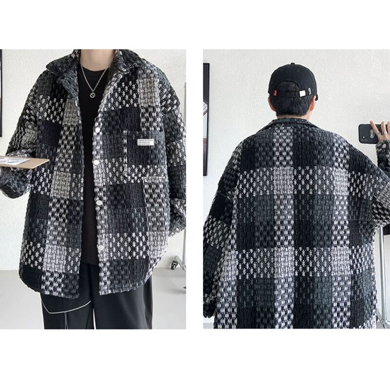 [PPG series] ★Jacket★ 2color outer plaid pattern unisex men's large size