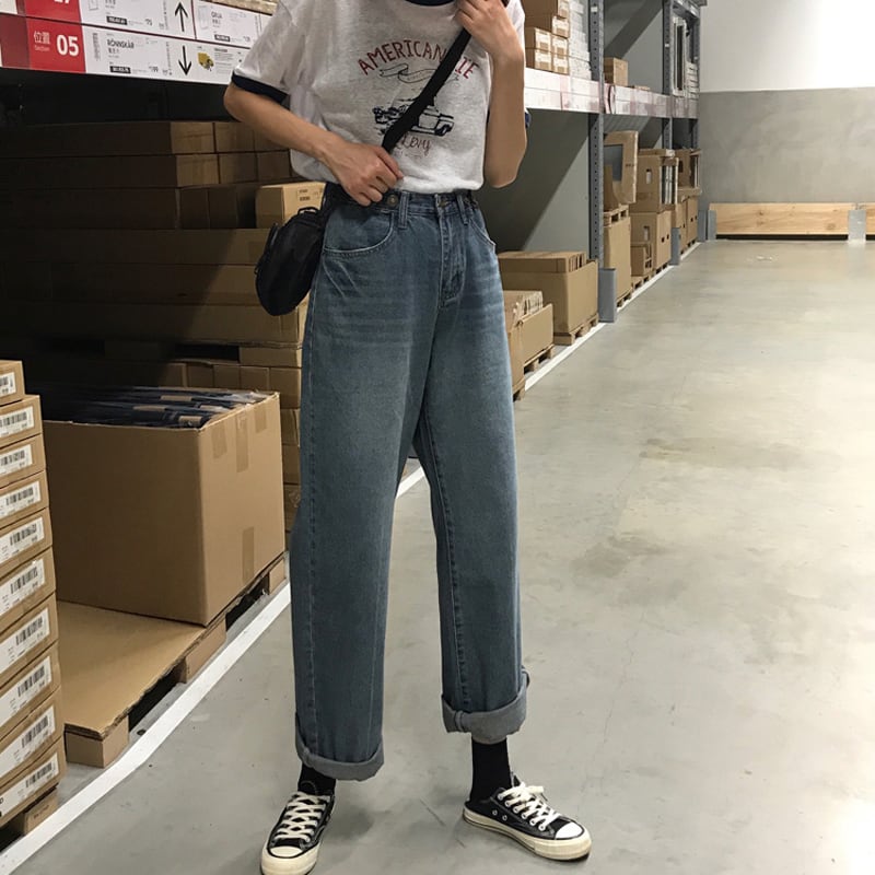 [KEKE Series]★Denim Pants★ Bottoms Trousers Women's Fashion Easy to Match Spring Clothes S M L XL