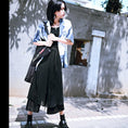 Load image into Gallery viewer, [Kokaisha Series] ★China style pants★ Chiffon gaucho pants Spring/Summer Loose Black Black SML XL
