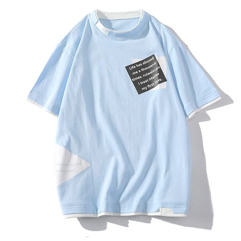 [JIAXUN Series] ★Short sleeve T-shirt★ Large size M~9L 3color Tops Unisex Men's Faux Layered