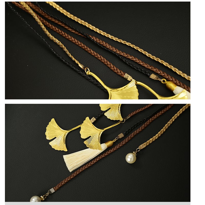 [Kokaisha --- Leaf Series] ★China style belt★ Obi fringe cute Chinese clothes decorations easy to match