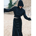 Load image into Gallery viewer, [Big Blue Dragon Series] ★China style skirt★ Bottoms Chinese button slit slimming black black
