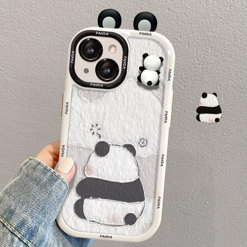 [DKF Series]★Mobile Case★ 2color Panda Super Cute iPhone iPhone14 iPhone13 iPhone12/11/7/8XS