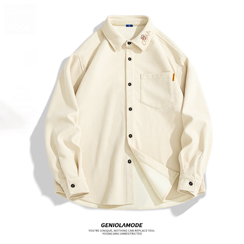 [XINGSHI Series]★China style shirt★ 4color brushed lining thick warm corduroy tops unisex men's large size