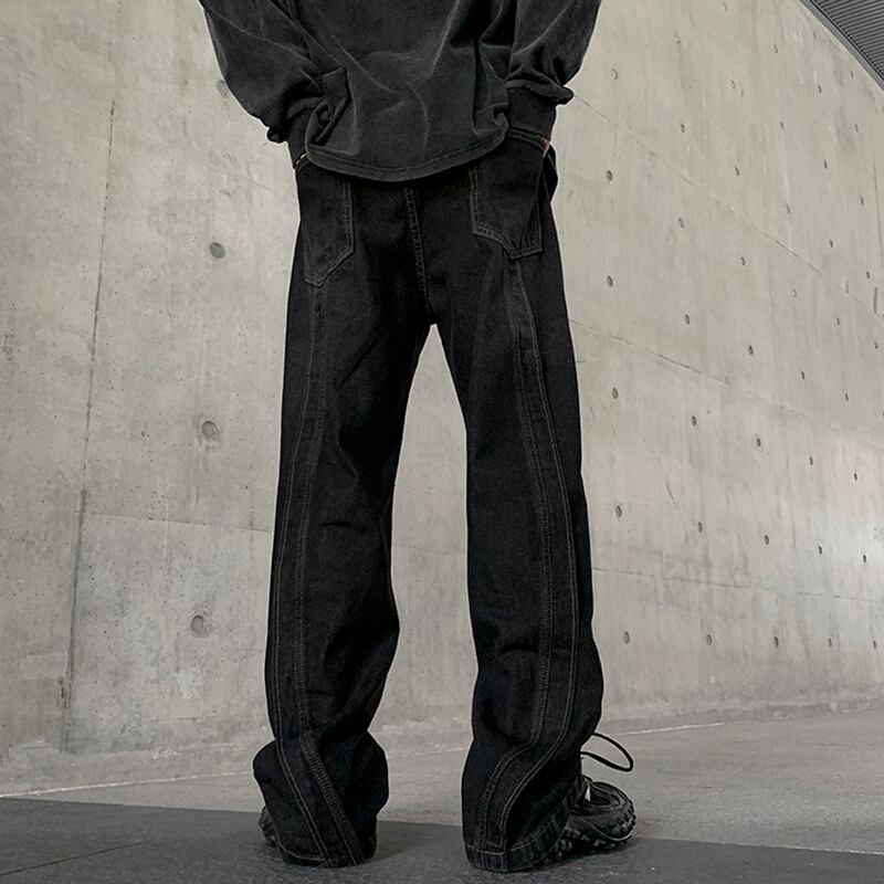 [NANSHI Series]★Denim pants★ 2color bottoms pants unisex men's simple easy to match black blue