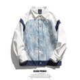 Load image into Gallery viewer, [GPstudio Series]★Jacket★ Outerwear Unisex Men's Unique Cotton Lace Switching Blue Blue
