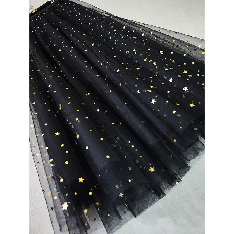 [KEER Series]★Skirt★ Bottoms 3 types of length available Large size Elastic waist Star