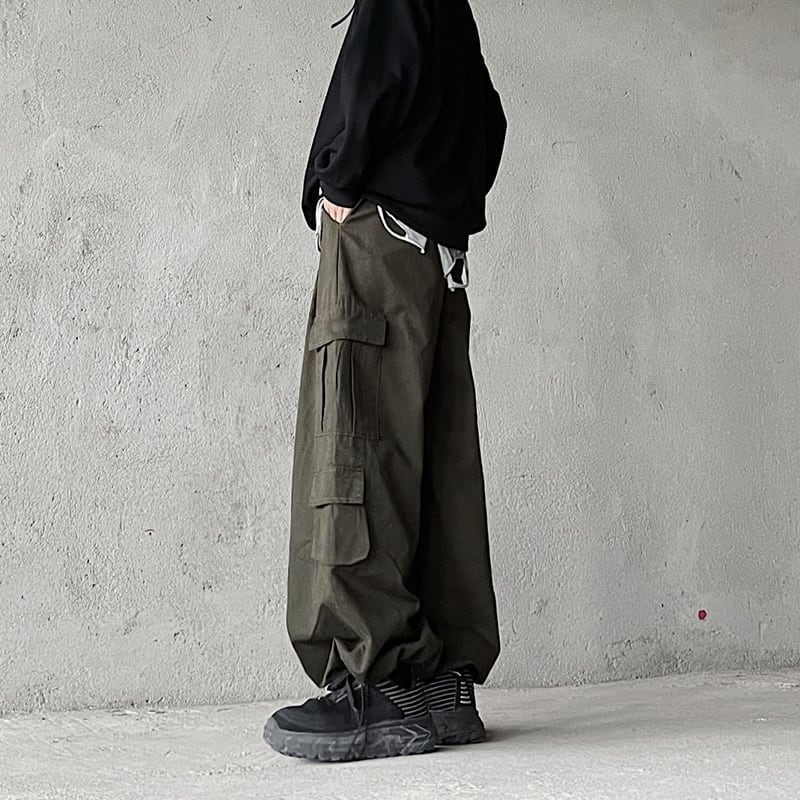 [Miyakoya Series]★Casual Pants★ 3color Brown or Green or Black Pants Bottoms Wide Pants Gaucho Pants