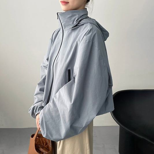 [Tenkawa Series] ★Outer★ 2color Jacket Short Length Simple Easy to Match Blue Coffee Color