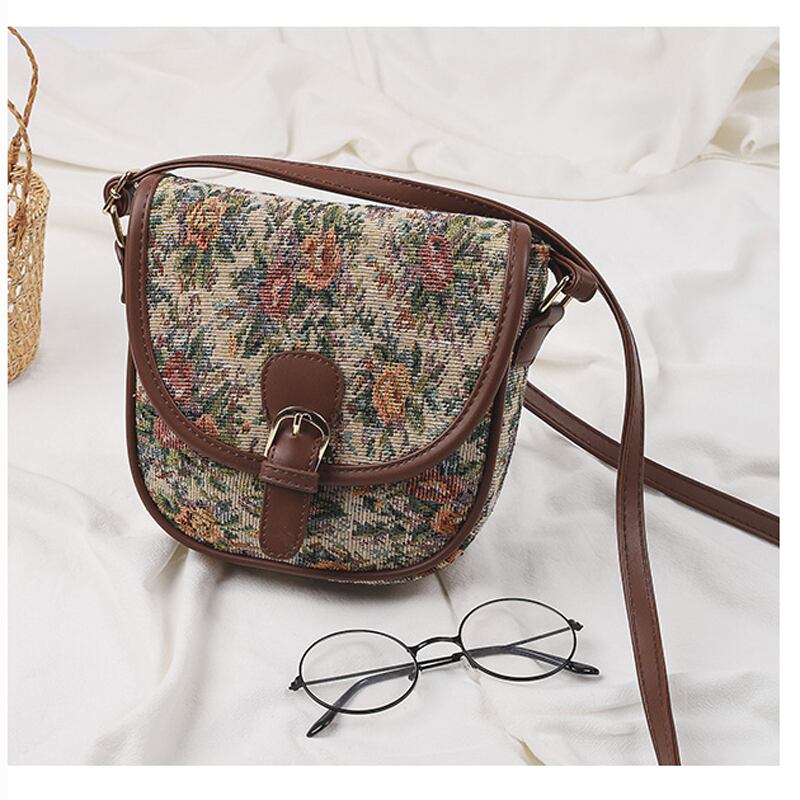 [XIAOSEN Series]★Bag★ 2color Floral Pattern Shoulder Bag Cute Date Commuting Office Lady Office Improves Temperament