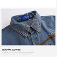 Load image into Gallery viewer, [DESCHPE Series]★Denim shirt★ Tops, short sleeve shirt, unisex, men's, embroidery, casual, unique, blue, summer clothes
