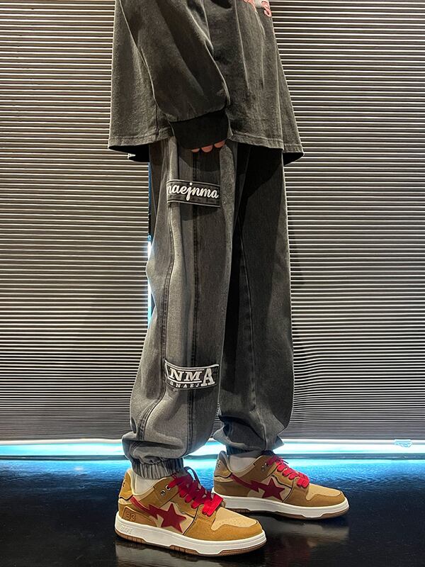 [Bunkai Series]★Trousers★ 2color denim pants bottoms, brushed lining, unisex, men's, large size, slim fit