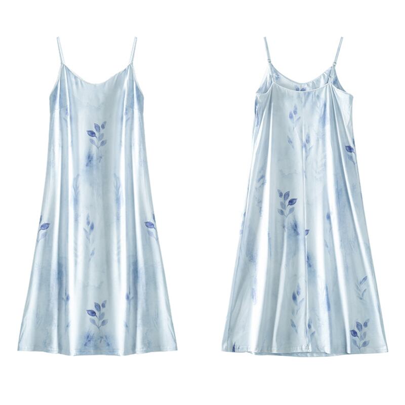 [Hakushu Series] ★2-piece dress set★ Hanging dress + long sleeve dress + chiffon Blue Blue Cute