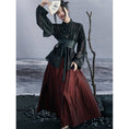 Load image into Gallery viewer, [Da Qinglong Shu Series] ★China style skirt★ Designed bottoms Hanfu skirt original wine red
