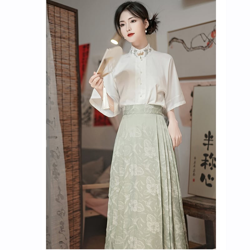 [EQINGDIAO Series]★China style skirt★Bottoms Window skirt Chinese elements Chinese clothing skirt Green Green Easy to match