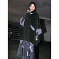 Load image into Gallery viewer, [Ancient monster house---Shanhai Jing Kunlun series] ★China style coat★ Outer coat Lasha loose thick warm black black cloak coat
