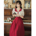 Load image into Gallery viewer, [Jinkyoku Series]★Skirt★ Bottoms Spring/Summer Long Skirt Ladies Retro Red Red SML
