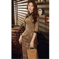 Load image into Gallery viewer, 2color Chinese dress long length elegant slim large size temperament party shooting
