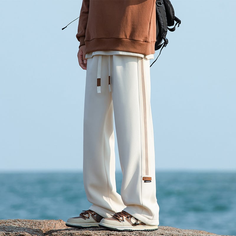 [BIGEMAN Series] ★Casual pants★ Brushed lining 2color bottoms pants unisex men's large size sports style easy to match