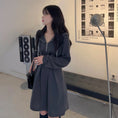 Load image into Gallery viewer, [XIAOCAI Series] ★One Piece★ Parka Dress, Slimming, Large Size, Fashion, Gray, Gray
