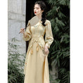 Load image into Gallery viewer, [Az Suna Series] ★Chinese style dress★ Chinese dress print switching SML XL Retro SML XL
