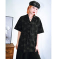 Load image into Gallery viewer, [Ancient monsters --- Ink series] ★China style shirt★ Tops Short sleeve shirt Black Black China button
