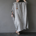 Load image into Gallery viewer, [LIANSHANG series] ★China style dress★ 3color loose body cover horizontal stripes striped pattern literary style
