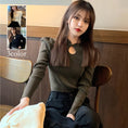 Load image into Gallery viewer, [Koshinke Series]★China style tops★Sexy knit tops 3color slimming bubble sleeve plain color easy to match
