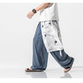 Load image into Gallery viewer, [Grass ink series] ★China style pants★ 4color black or white or blue or navy men's gaucho pants gaucho crane
