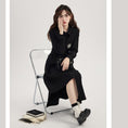 Load image into Gallery viewer, [Shojinsho Series] ★One Piece★ Irregular long sleeve dress Designed Cute Stylish Black Black
