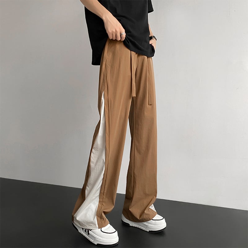 [KADISHOU Series] ★Casual Pants★ 2color Trousers Bottoms Faux Layered Unisex Men's Black Brown