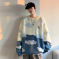 Load image into Gallery viewer, [Tokimi Series] ★Sweater★ 2color Knit Tops Unisex Men's Cloud Cow Blue Blue Color Scheme Cute
