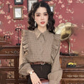 Load image into Gallery viewer, [Misslin Fashion Series]★Setup Single item order★ Shirt or skirt Improves temperament Plaid pattern Brown Dark coffee color
