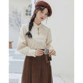 Load image into Gallery viewer, [LAWO Series]★China style shirt★ 2color tops corduroy improves temperament apricot red
